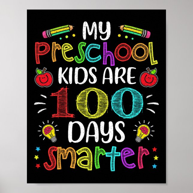 Teacher 100 Days Smarter 100th Day Of School Gift  Poster (Front)