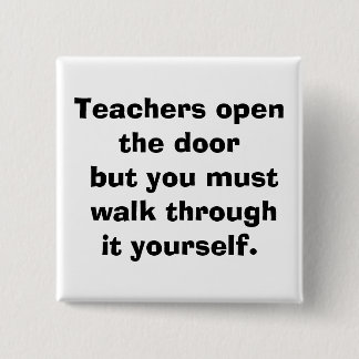 teacher 15 cm square badge