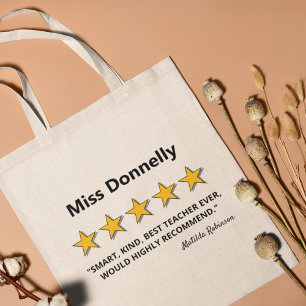 Teacher 5 Star Rating School Teacher Gift Tote Bag
