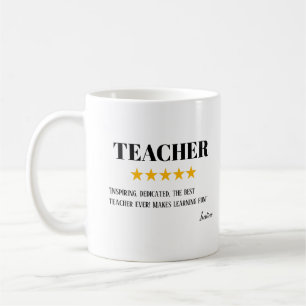 Teacher 5 Star Review   Amazing Teacher Gift Coffee Mug