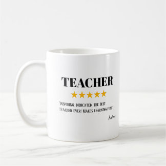 Teacher 5 Star Review | Amazing Teacher Gift Coffee Mug