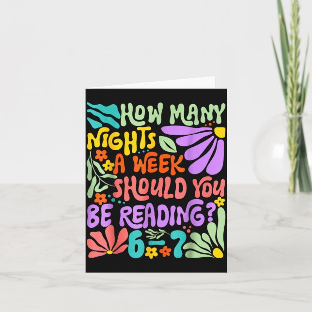 Teacher 67 How Many Nights A Week Should You Be Re Card (Front)