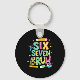 Teacher 67 School Six Seven Bruh Pencil Women Girl Key Ring