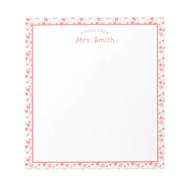 Teacher |  A Note From (Front)