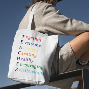 Teacher Acronym Fun Teacher Appreciation Tote Bag
