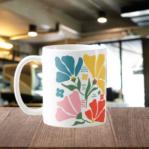 Teacher Affirmation Gift, Abstract Floral Educator Coffee Mug
