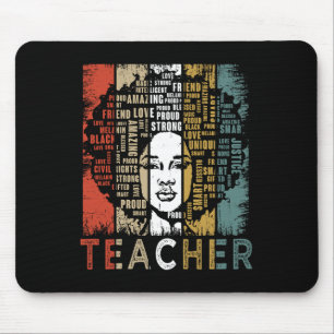 Teacher Afro African American Women Black History  Mouse Pad