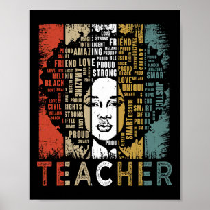 Teacher Afro African American Women Black History  Poster