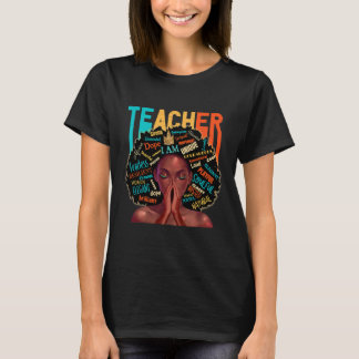 Teacher Afro Melanin Queen Pray T-Shirt