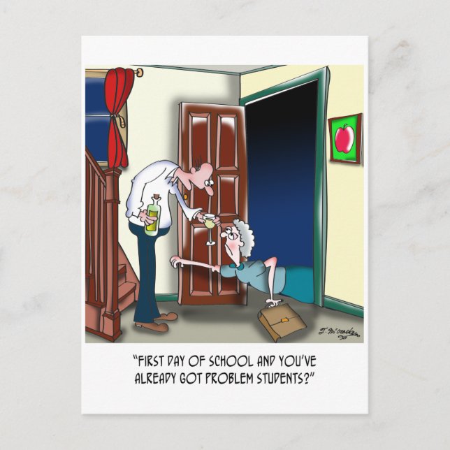 Teacher After the First Day of School Postcard (Front)