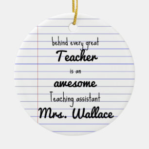teacher aid tote bag teaching assistant TA Ceramic Tree Decoration