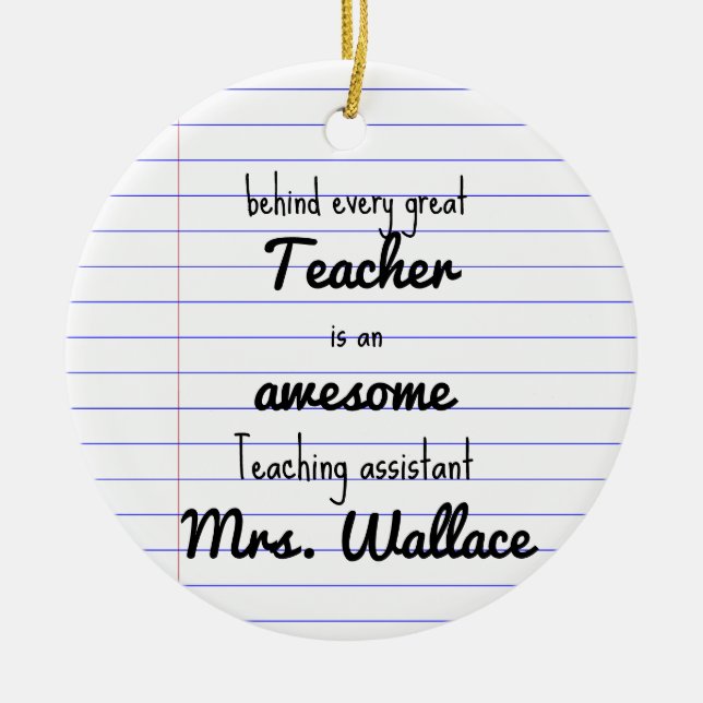 teacher aid tote bag teaching assistant TA Ceramic Tree Decoration (Front)