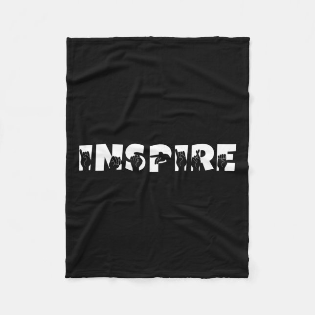 Teacher American Sign Language Deaf Awareness  Fleece Blanket (Front)