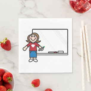 Teacher And A Whiteboard Napkins