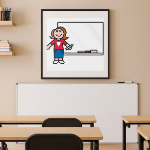 Teacher And A Whiteboard Poster
