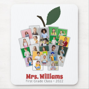 Teacher Apple Collage Teacher's Gift 22 Photos Mouse Pad