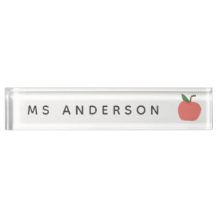 Teacher Apple Cute Modern Graphic Fruit Class Nameplate