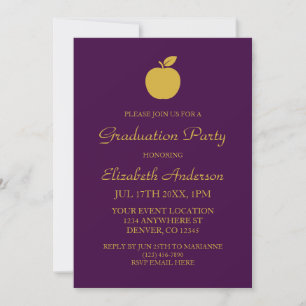 Teacher Apple Graduation Invitation