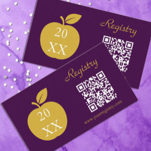 Teacher Apple Graduation Registry Enclosure Card