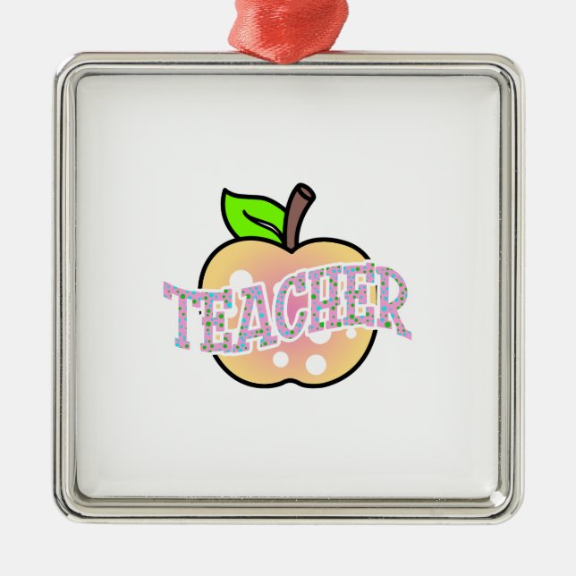 Teacher Apple Metal Tree Decoration (Front)