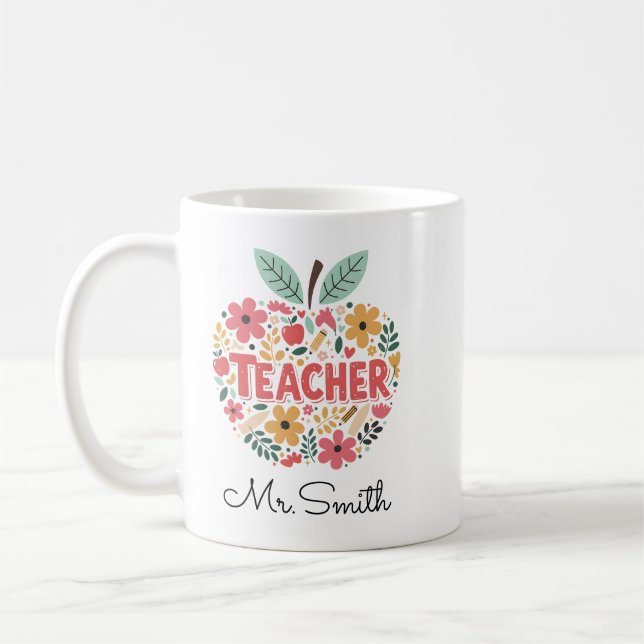 Teacher Apple Mug – Classic Red Apple (Left)