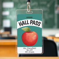 Teacher Apple Student Class Bathroom Hall Pass