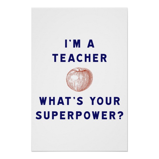 Teacher Apple Superpower Classroom Decor (Front)