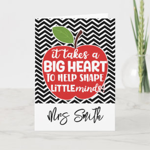 Teacher Apple Thank you Card with chevrons