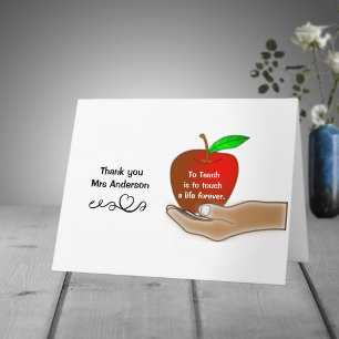 Teacher Apple Thank You Jumbo Size Card