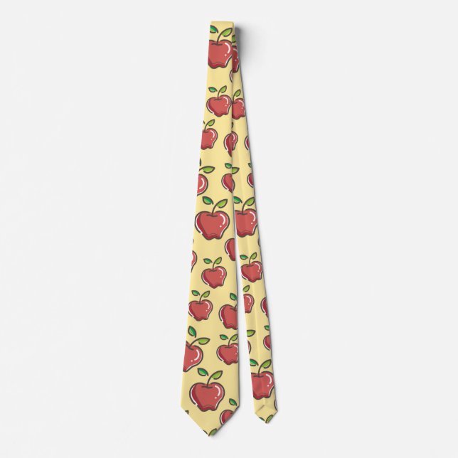 Teacher Apple Tree Patterns Preschool Art Teacher  Tie (Front)