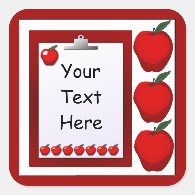 Teacher Apples Custom Sticker (Front)