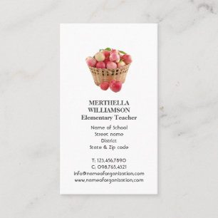 TEACHER Apples Photo Business Card