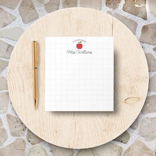 Teacher Appreciation Apple Personalized Name Notepad