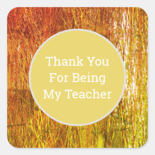 Teacher Appreciation Autumn Colours Thank You Square Sticker