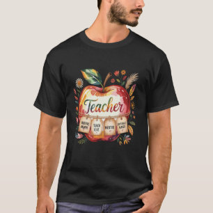 Teacher Appreciation Back To School Apple Floral T T-Shirt