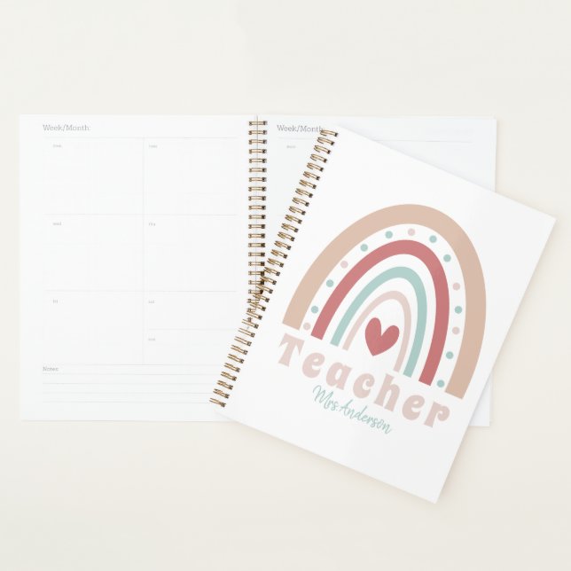 Teacher Appreciation Back to School Boho Rainbow Planner (Display)