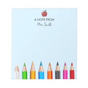 Teacher Appreciation Back to School Supplies Apple Notepad