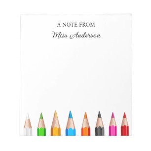 Teacher Appreciation Back to School Supplies Notepad