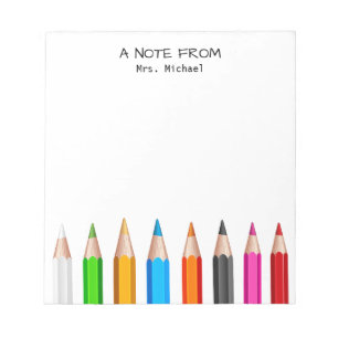 Teacher Appreciation Back to School Supplies Notepad