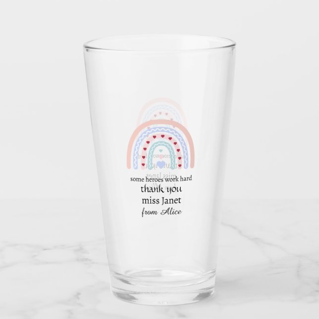 Teacher Appreciation - Best Teacher Ever Present Glass (Front)