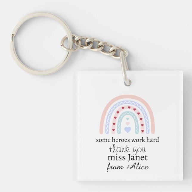 Teacher Appreciation - Best Teacher Ever Present Key Ring (Front)
