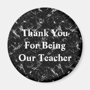 Teacher Appreciation Black Marble Classroom Magnet