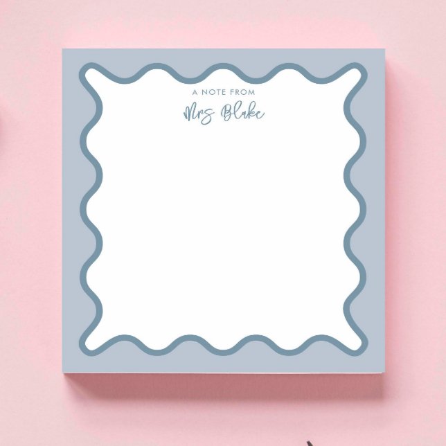 Teacher Appreciation Blue Wavy Notepad (Creator Uploaded)