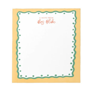 Teacher Appreciation Bold Color Border Notepad