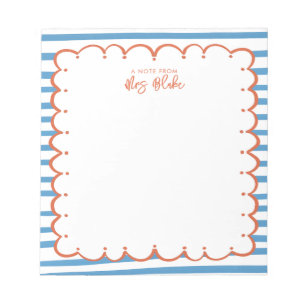 Teacher Appreciation Bold Color Border Notepad