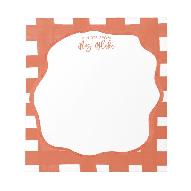 Teacher Appreciation Bold Color Border Notepad (Front)