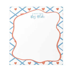 Teacher Appreciation Bold Color Border Notepad