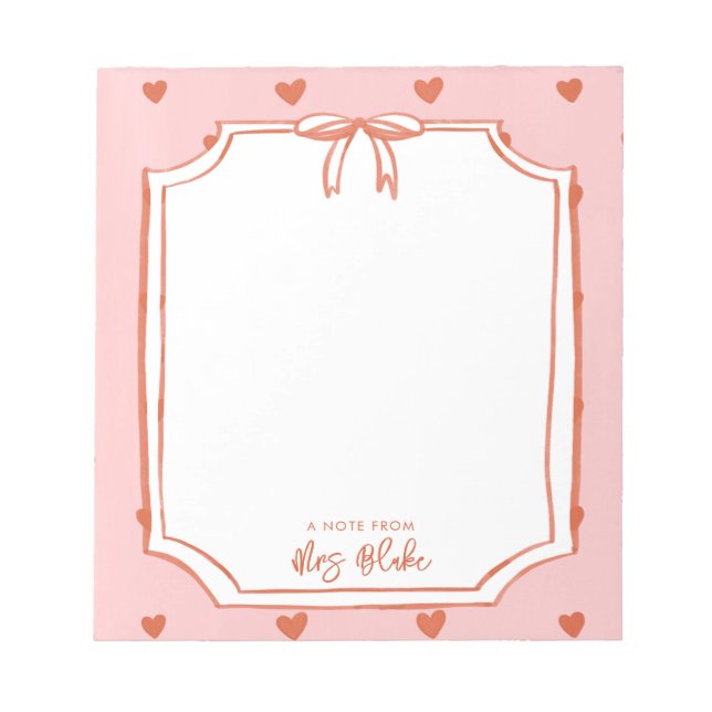 Teacher Appreciation Bold Colour Border Notepad (Front)