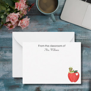Teacher Appreciation Bookworm Apple Classroom Gift Card