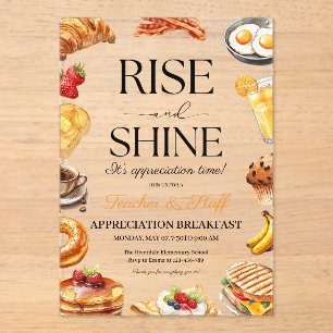Teacher Appreciation Breakfast School Brunch Party Acrylic Invitations